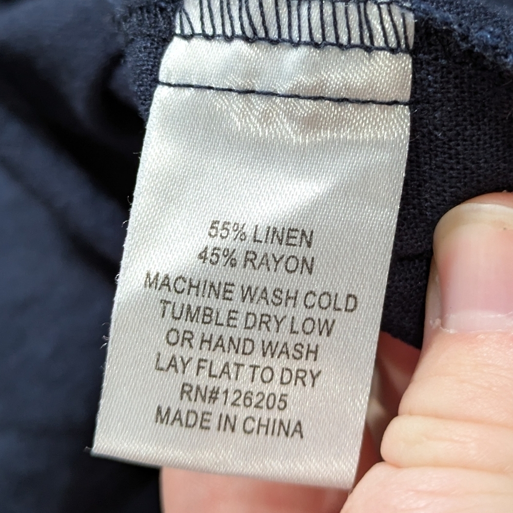 4our Dreamers Blue Linen Blend Dress M - Picture 7 of 8